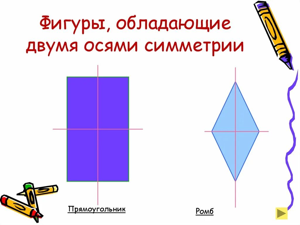 2 симметричные фигуры. Фигуры обладающие двумя осями симметрии. Фигуры обладающие осевой симметрией. Фигуры с несколькими осями симметрии. Фигура с двумя осями симметрии.