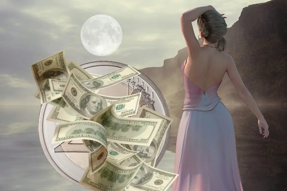 Как привлечь деньги в 2025 году. Ритуал в полнолуние на деньги. денежная магия. денежная луна. денежный ритуал в полнолуние.
