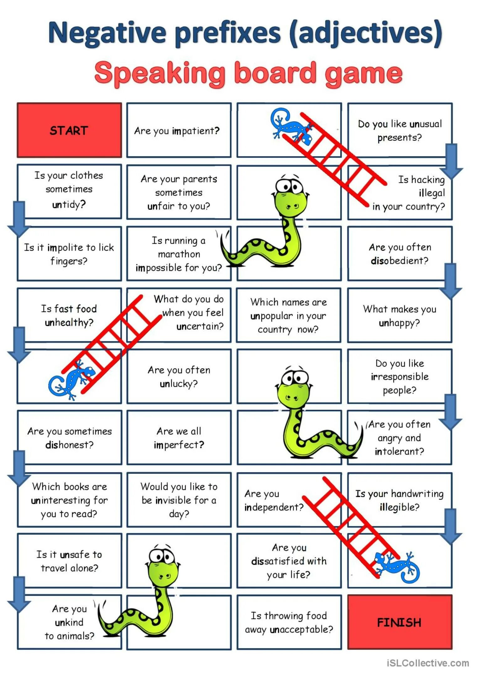 Prefixes exercises. Negative prefixes adjectives worksheets. adjectives board game. negative prefixes board game. negative prefixes worksheets.