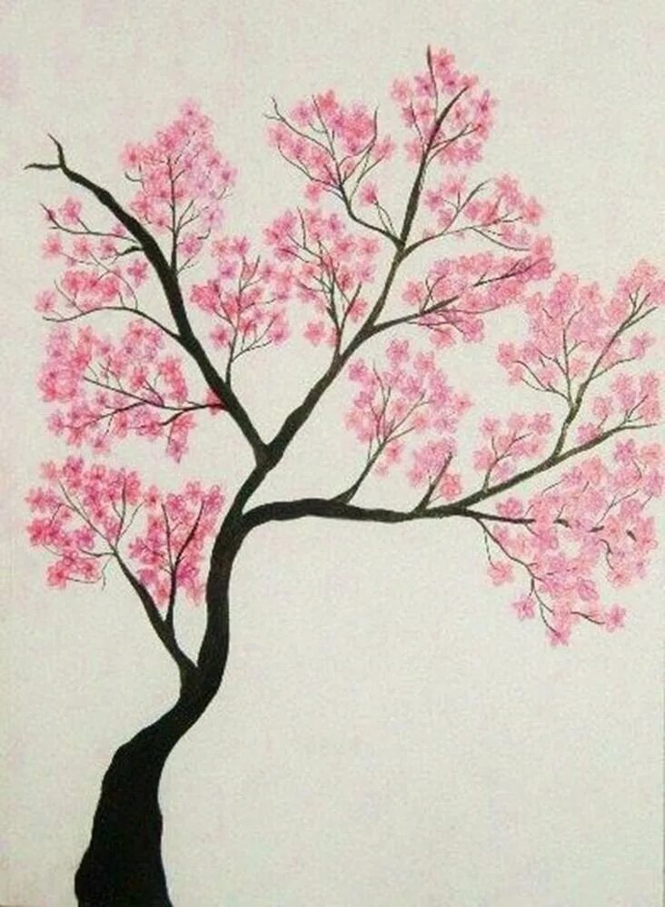 Сакура для срисовки. Сакура рисунок. Рисование дерева Сакуры. Сакура дерево рисунок карандашом для срисовки.
