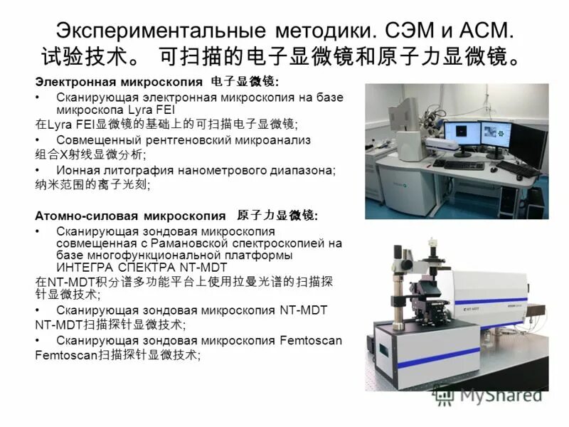 Методики экспериментальных работе