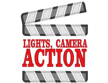 Lights Camera Action machine embroidery appliqe designs.