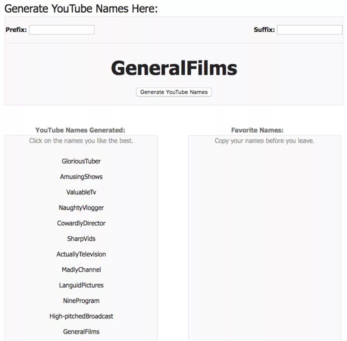 Name youtube url name