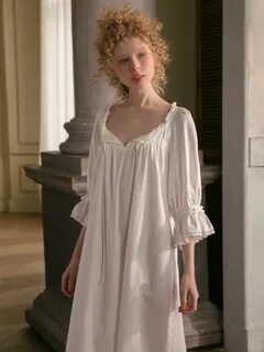 31.05US $ 55% OFF|White Cotton Nightgown | Cotton Sleepwear Women | Women&a...