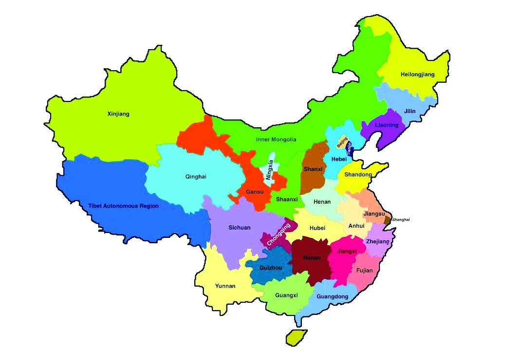 Map of china. Политическая карта Китая с провинциями. Карта административного деления Китая Китая. Карта Китая с провинциями на английском языке. Карта КНР С провинциями.