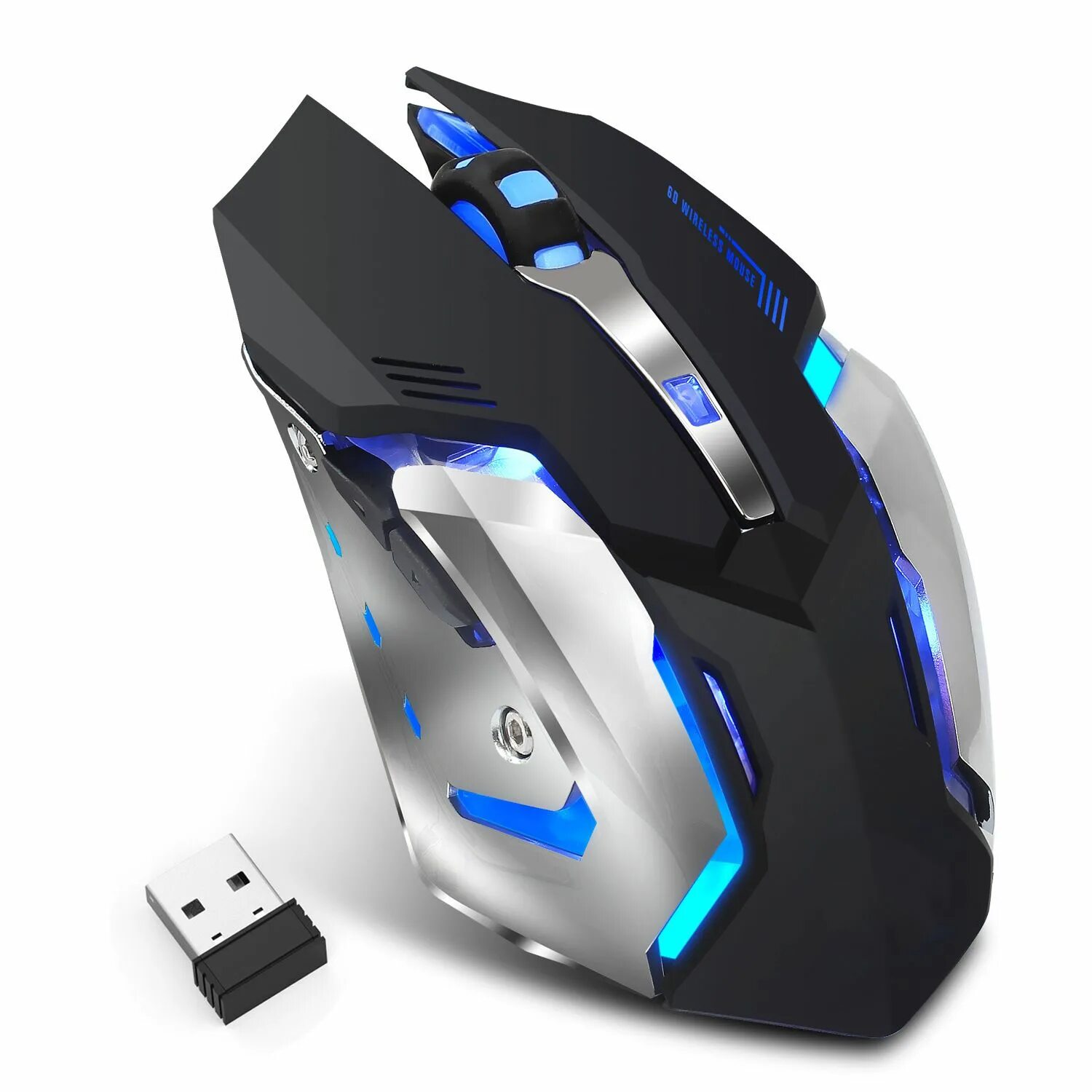 Мышь компьютерная беспроводная игровая с подсветкой. Hxsj m10. беспроводная игровая мышь hxsj. мышь 2400 dpi. мышь игровая беспроводная, 2400 dpi.