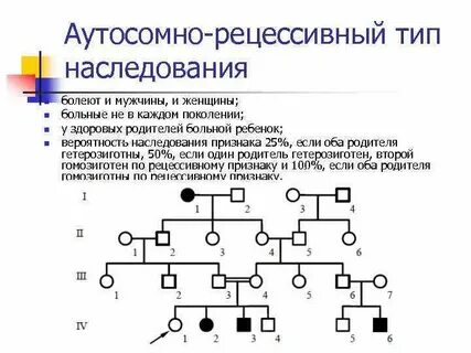 Аутосомное наследование характеризуется