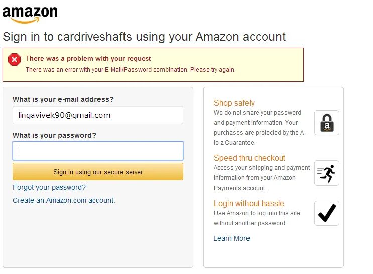 Amazon error. Creator of Amazon.