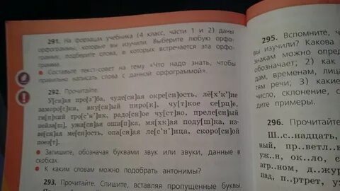 Русский язык номер 292