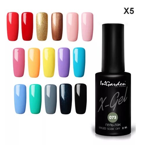 Гель лак х. Гель-лак ingarden x-gel 080. ингарден гель 169. палитра ингарден x gel.