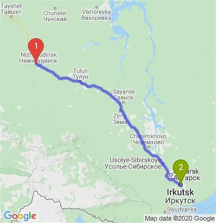 иркутск расстояние по дорогам