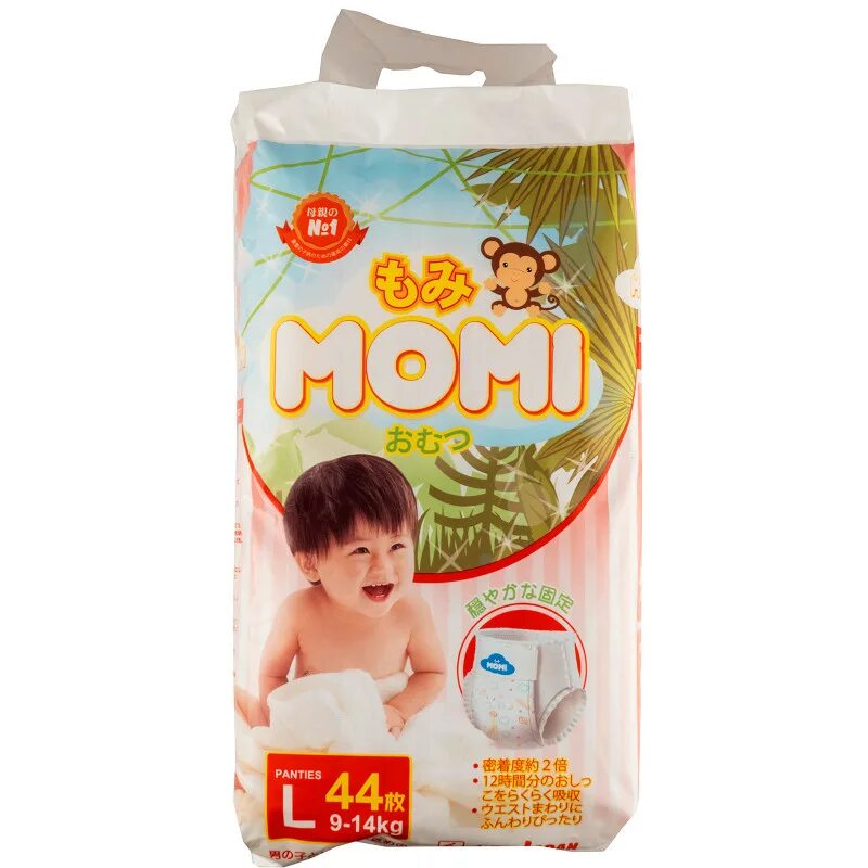 Momi Ultra Care подгузники l (9-14 кг). 54 шт.