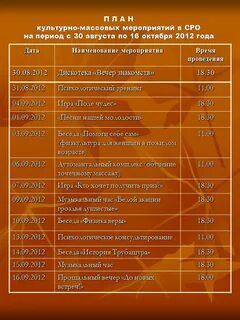 План культурно