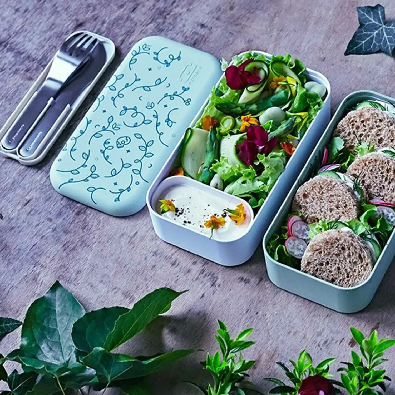 Ланч-бокс Monbento. Monbento Bento-Box. Ланч-бокс Monbento MB Original, Heart Blue. Monbento ланч