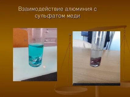 Взаимодействие алюминия с гидроксидом меди