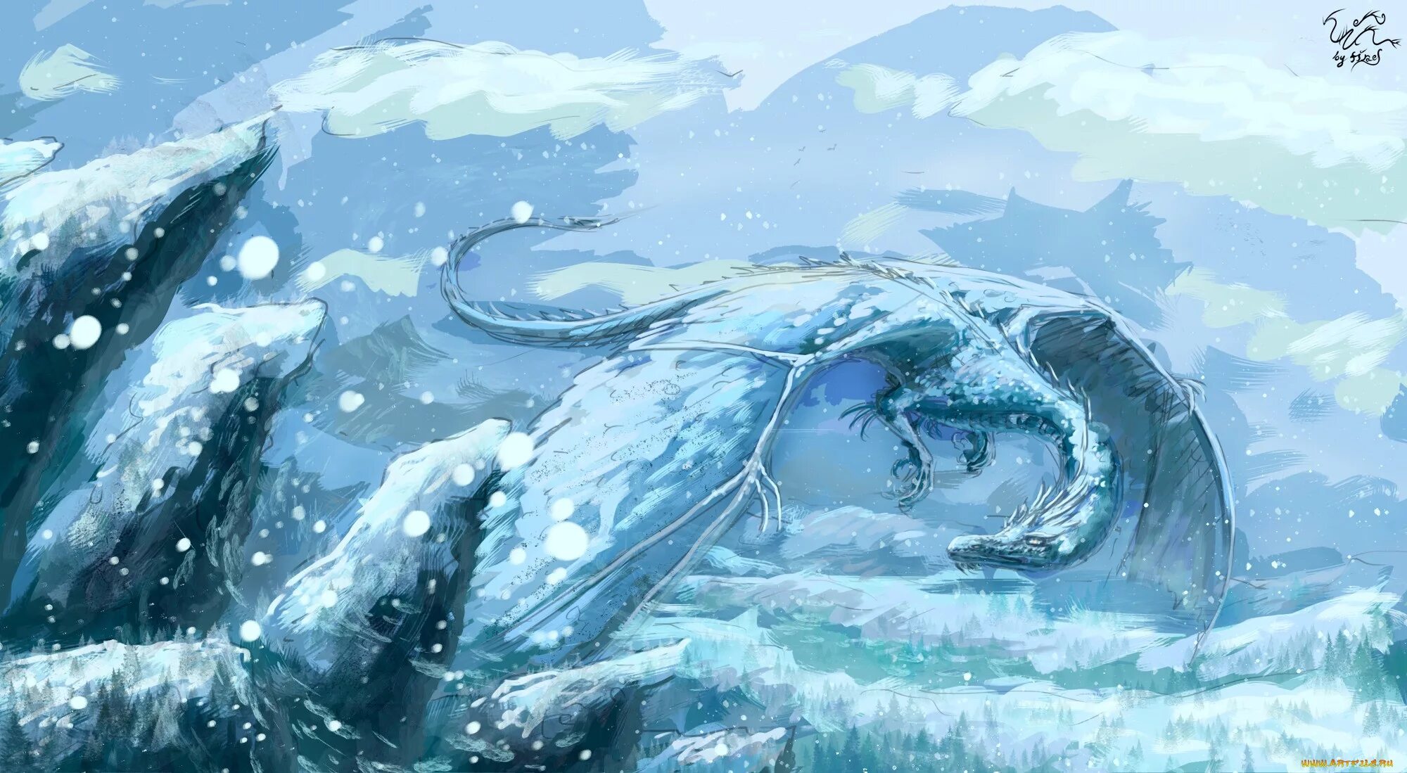 Ледяной Фрост дракон. Снежный дракон. Ледяной дракон арт.