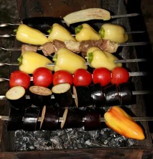 Овощи на мангале на шампурах рецепты