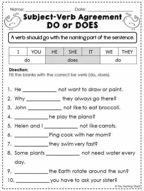 Do does Worksheets 3 класс. Do does упражнения Worksheet. Do does упражнения 3 класс Worksheet. Subject verb Agreement Worksheet. Do does you read magazines