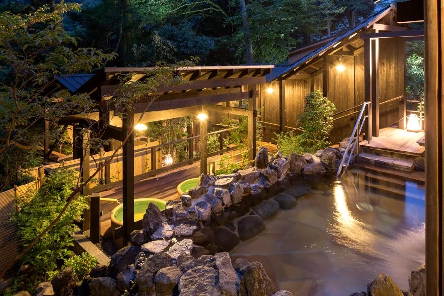 Man hot spring travel