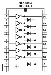Uln2003 схема включения