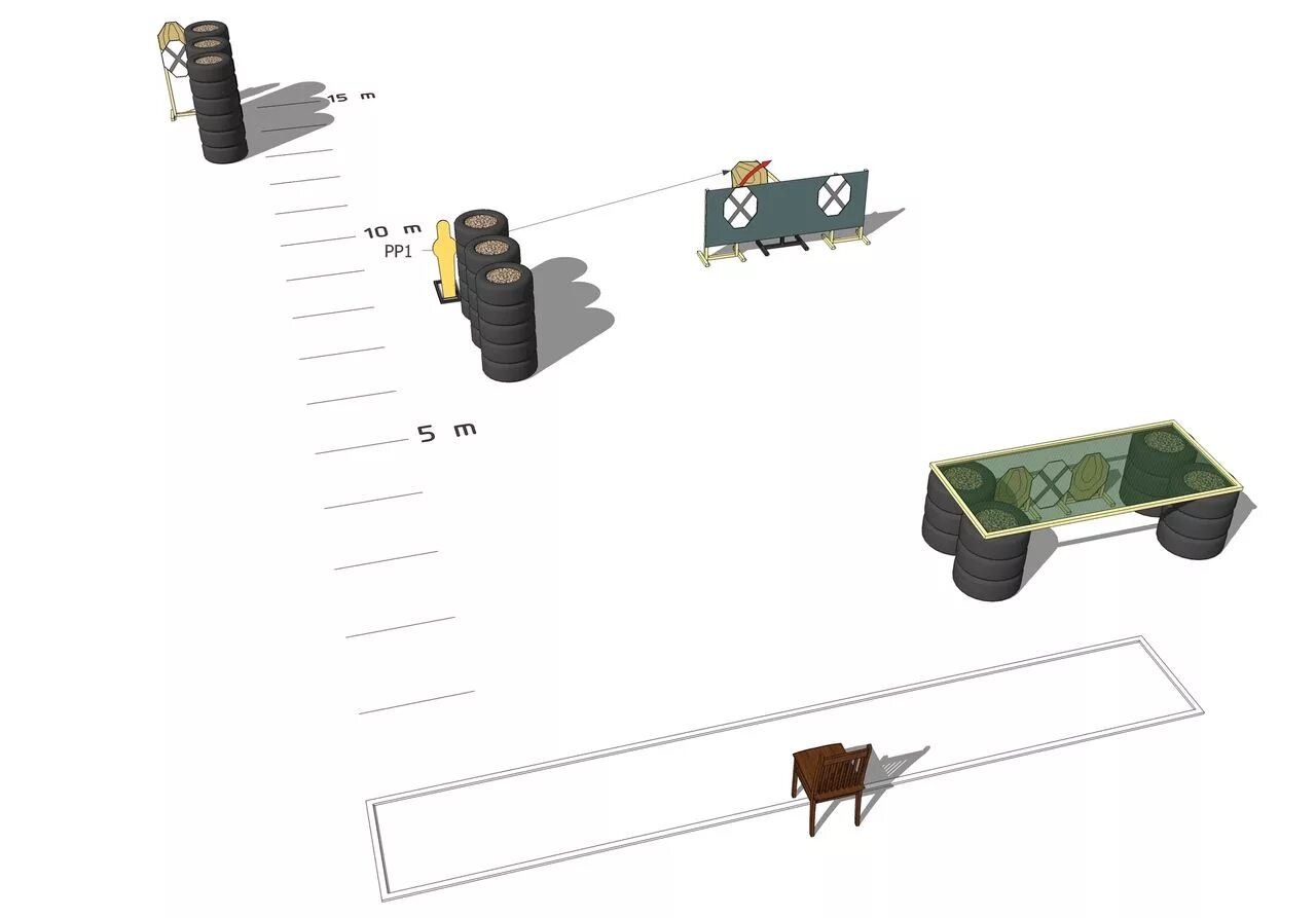 Элементы тира. Схема стрельбища для практической стрельбы.