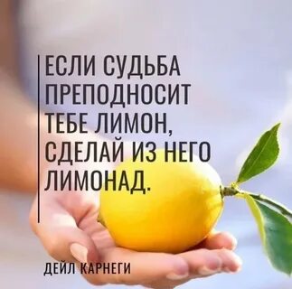 Лимон сделай лимонад если жизнь