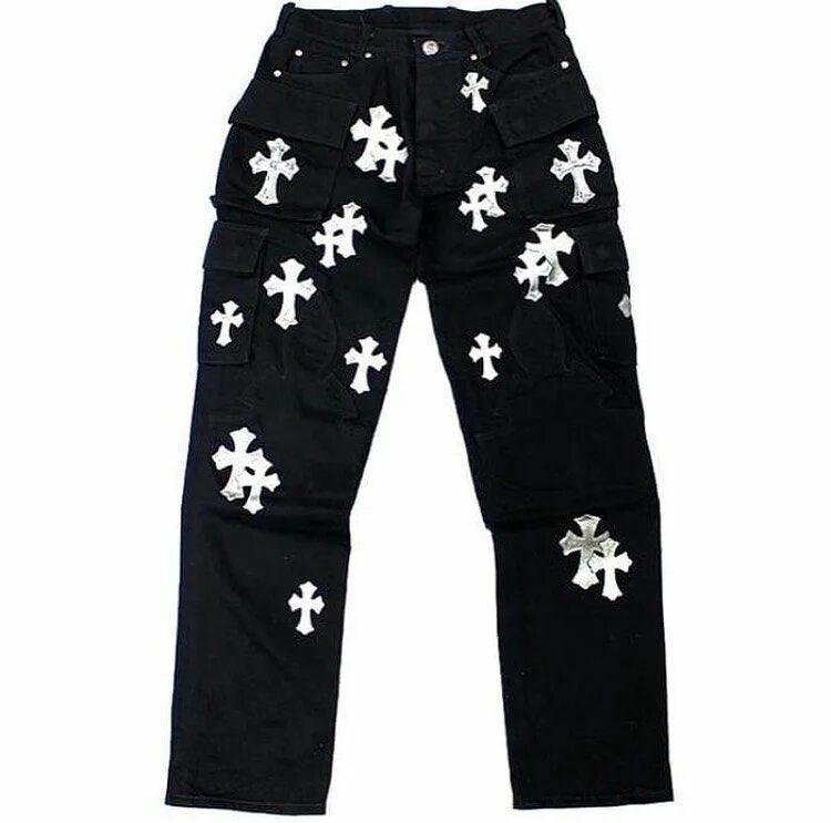 Jeans hearts. Хром хартс штаны. брюки chrome hearts. штаны chrome chrome hearts. штаны хром хартс с крестами.