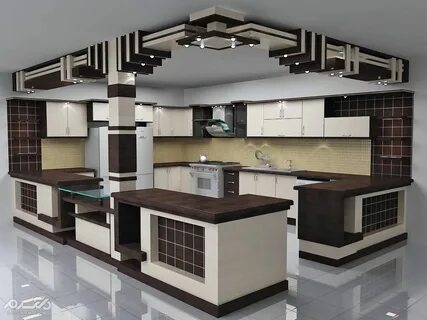 مدل کابینت آشپزخانه ام دی اف (MDF) شیک و کاربردی - دکوراسیون داخلی.