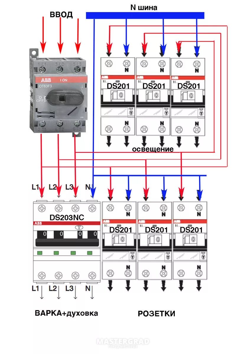 Подключение s3. Дифавтомат ds203. ABB ds201 схема подключения. ABB ds202 c16 схема подключения. Схема подключения рубильника ABB ot 63.