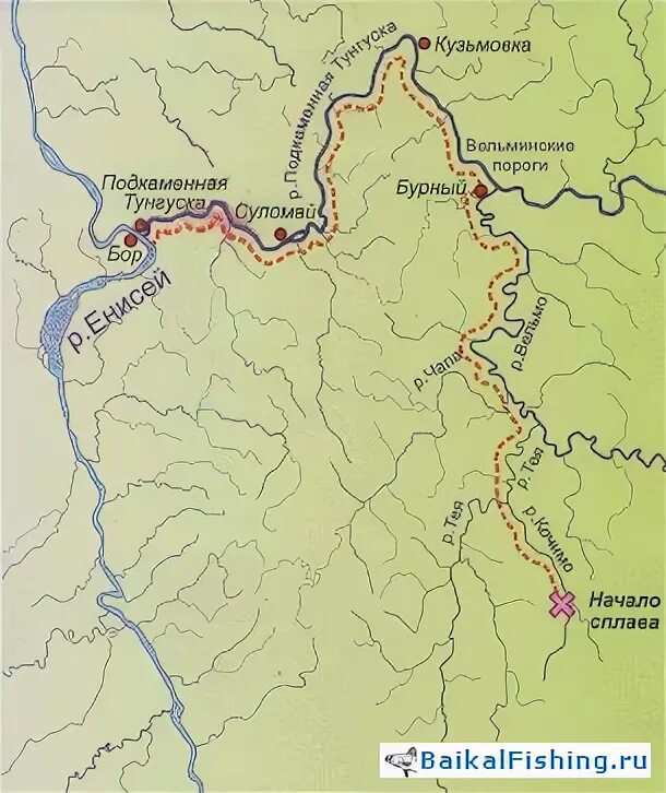 Нижняя Тунгуска река на карте.
