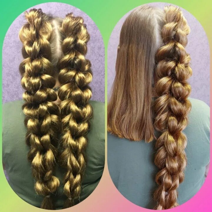 Прически косы 3 д. 3д коса. Съемные 3д косы. Канекалон 2 косички. Д косое.