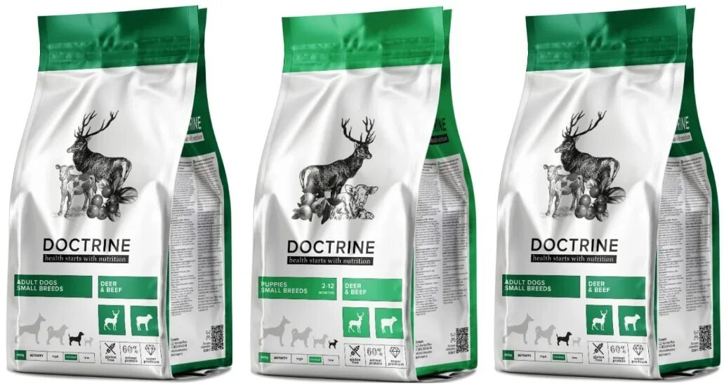 Doctrine корм для собак. Doctrine корм для собак гипоаллергенный. корм для собак зеленая упаковка. универсальный корм для кошек и собак. doctrine корм для кошек.