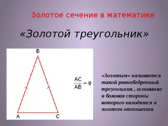 Золотое сечение математика 6 класс