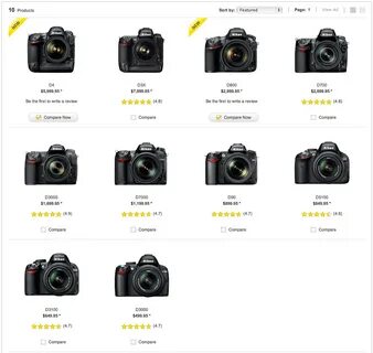 Характеристики зеркальных фотоаппаратов nikon
