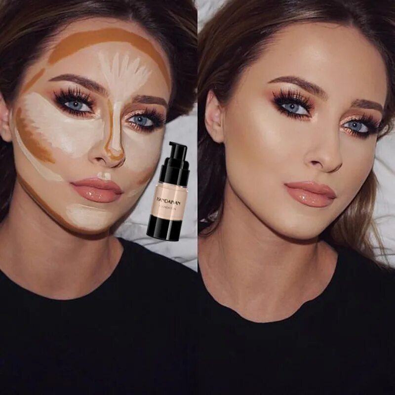 Худое лицо с помощью макияжа