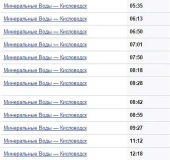 Расписание пятигорск минеральные