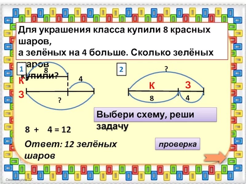 На сколько 8 меньше 24. Схемы задач 1 класс. Учимся решать задачи 2 класс. Схема к задаче на сколько больше. На сколько зеленых шариков меньше чем красных.