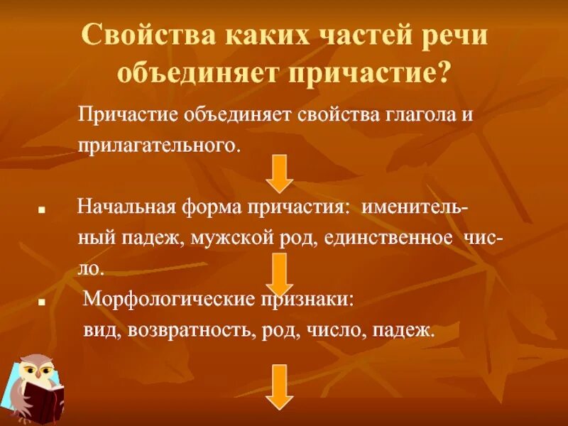 Соединяющая Причастие. Признаки частей речи которые совмещает Причастие. Признаки каких частей речи совмещает в себе Причастие. Причастие что объединяет признаки. В причастии совмещены грамматические признаки