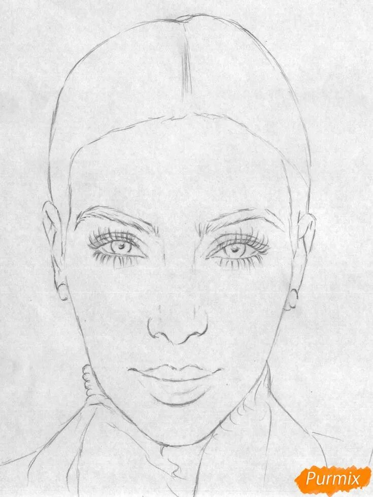Рисунок лица 1 3. Рисование портретов для начинающих. Лицо карандашом. Портрет рисунок карандашом для начинающих.