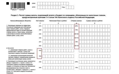 Ндс 3 квартал код