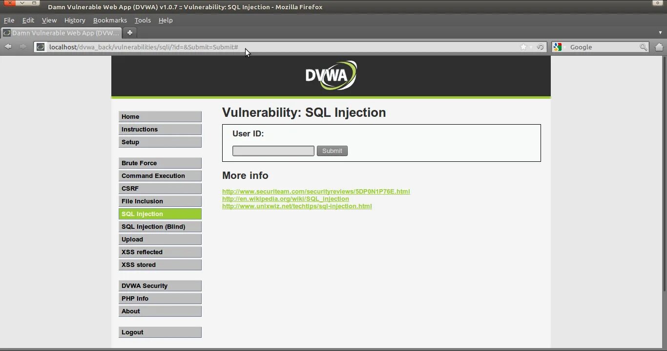Application has worked. Dvwa. damn vulnerable web application. dvwa установка. sql-инъекции и xss-атаки.