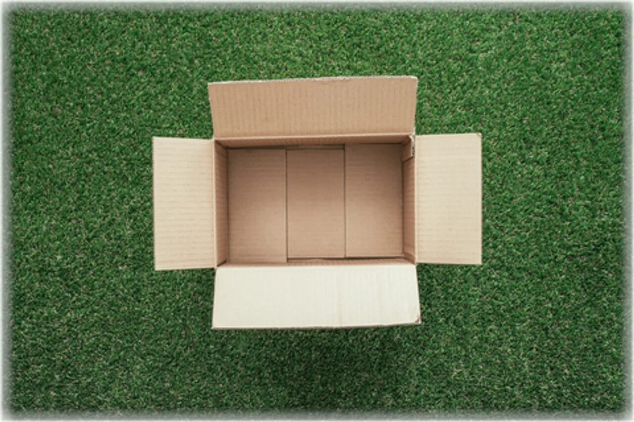 Коробки картонные на траве. Коробки открытые картонные. Коробка картон зеленая. Картонный короб открытый.