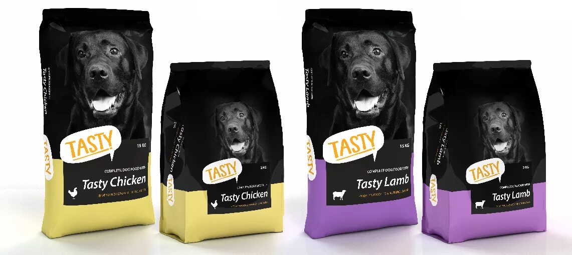 Корм для собак id. Tasty корм для собак. Алл догс корм. Petfood корм для собак. Ассортимент корма для собак.