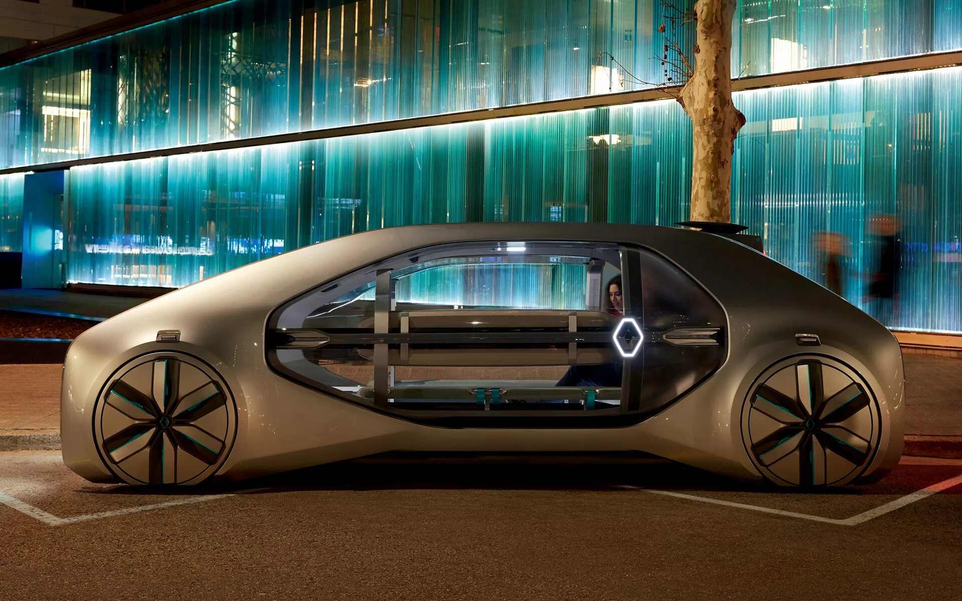 Купить будущие. Концепт-кар Renault ez-go. Renault электромобиль будущего. Mercedes Benz Biome с подсветкой. Машина будущего Mercedes Benz Biom.