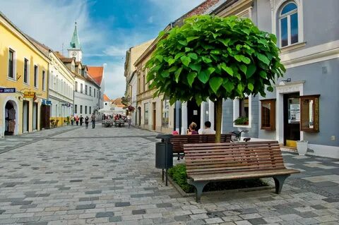 La zone piétonne de Varaždin. 