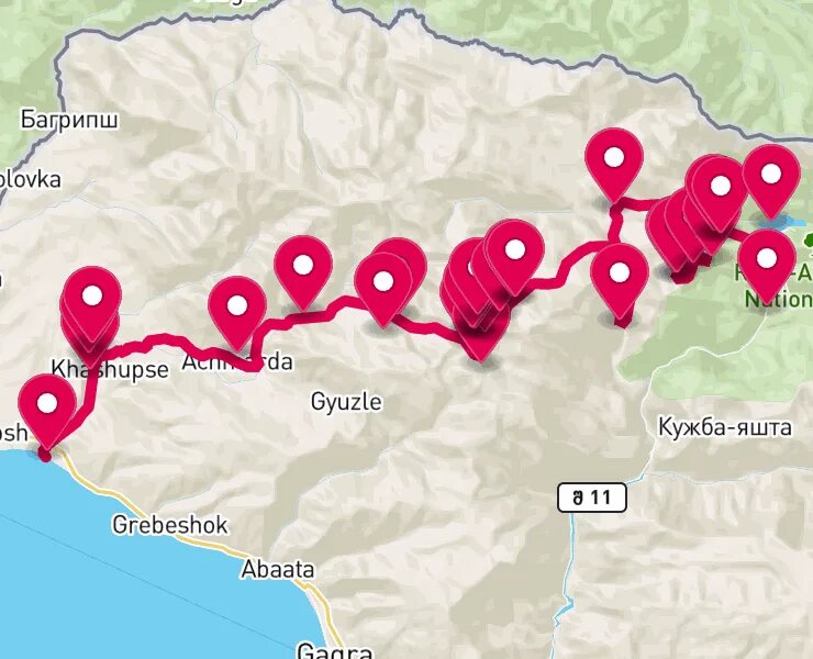 Озеро рица абхазия на карте где находится. Маршрут по Абхазии. Маршрут на Рицу. Пешие маршруты в Абхазии. Рицинский маршрут Абхазия.