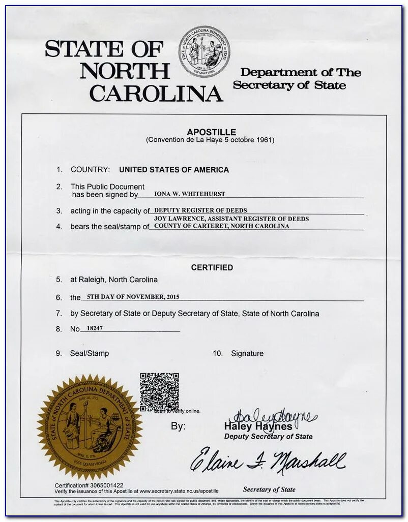 Апостиль. North Carolina Apostille. Apostille Birth Certificate. Апостиль Северной Каролины.