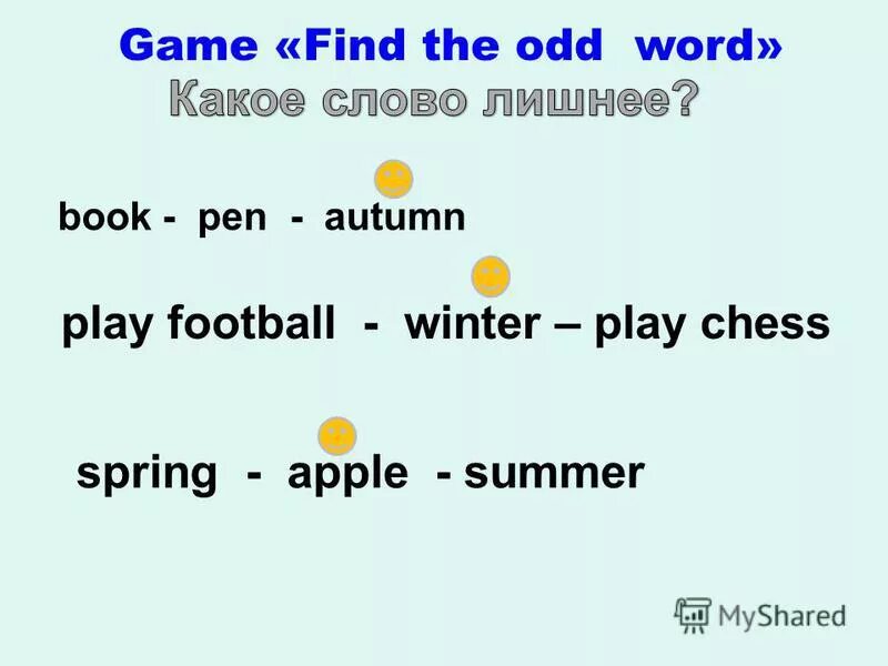 Which are the odd words. Which are the odd words