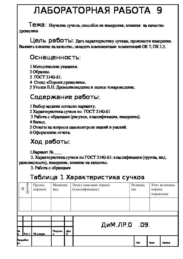 Оформить лабораторную