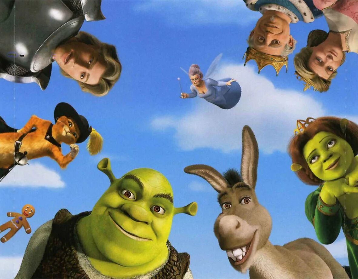 Шрек 1 герои мультфильма. Шрек 2 герои. Герои мультика Шрек 3. Shrek 2 персонажи.